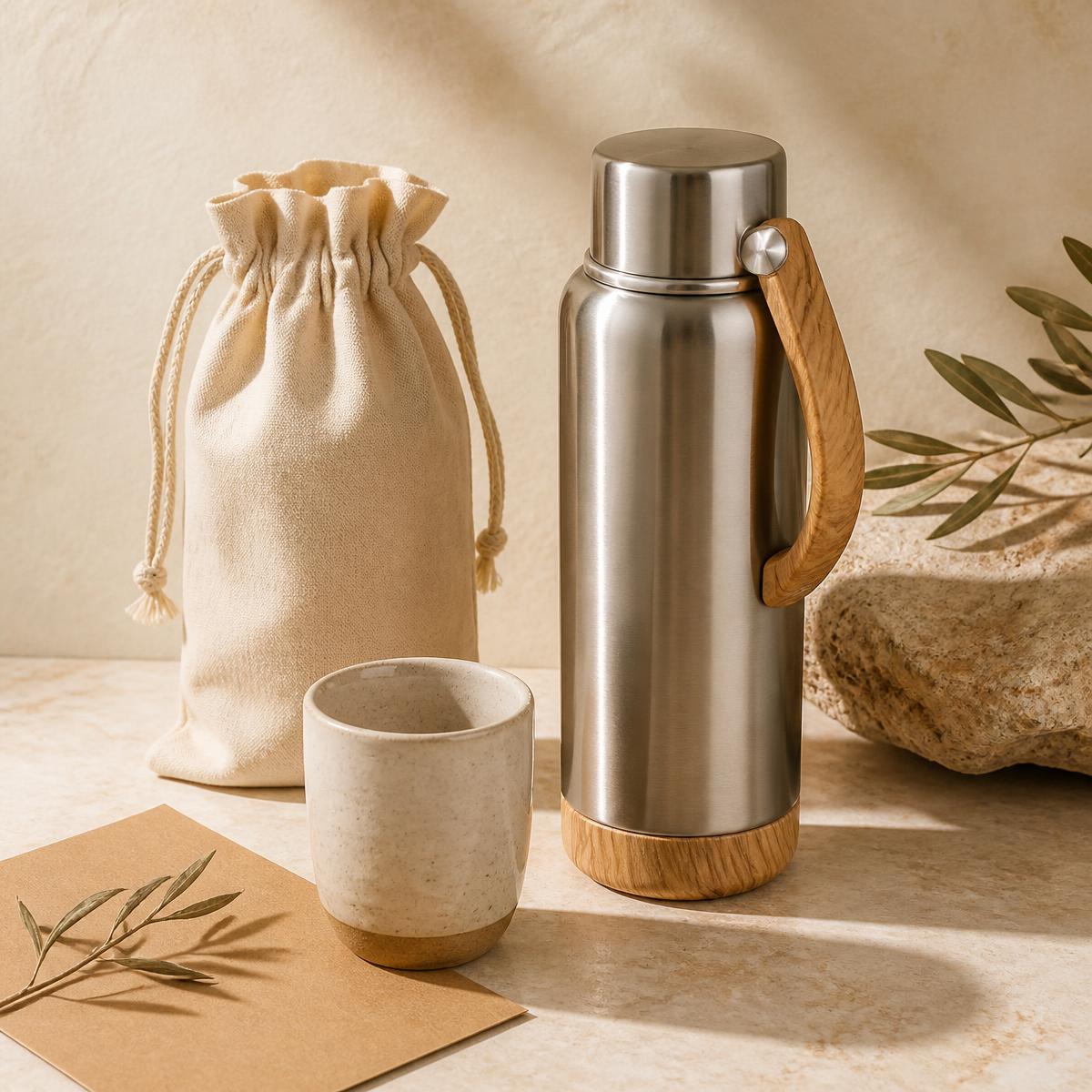 Olive wood & ceramic gift set